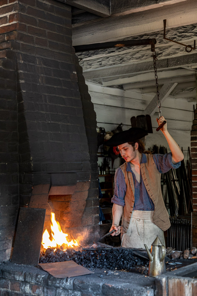 Blacksmith Working in Colonial Williamsburg