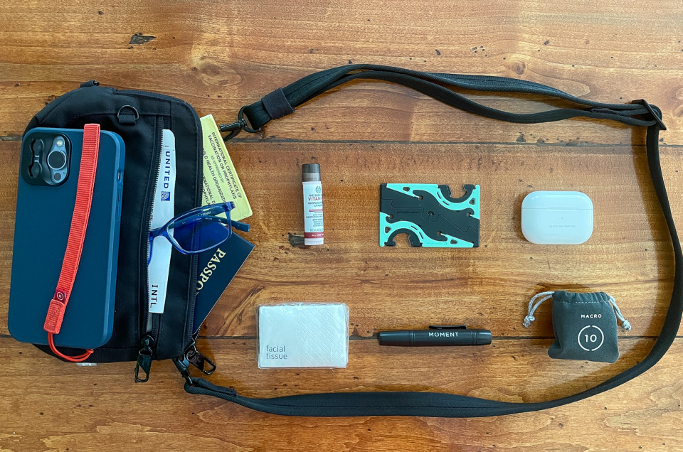 iPhone camera bag and contents