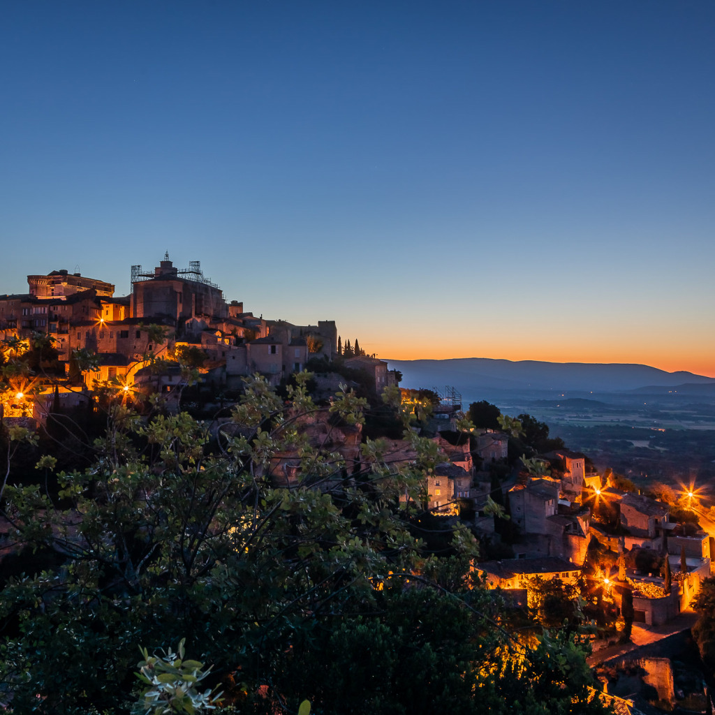 Sunrise Behind Gordes, France, with copy space