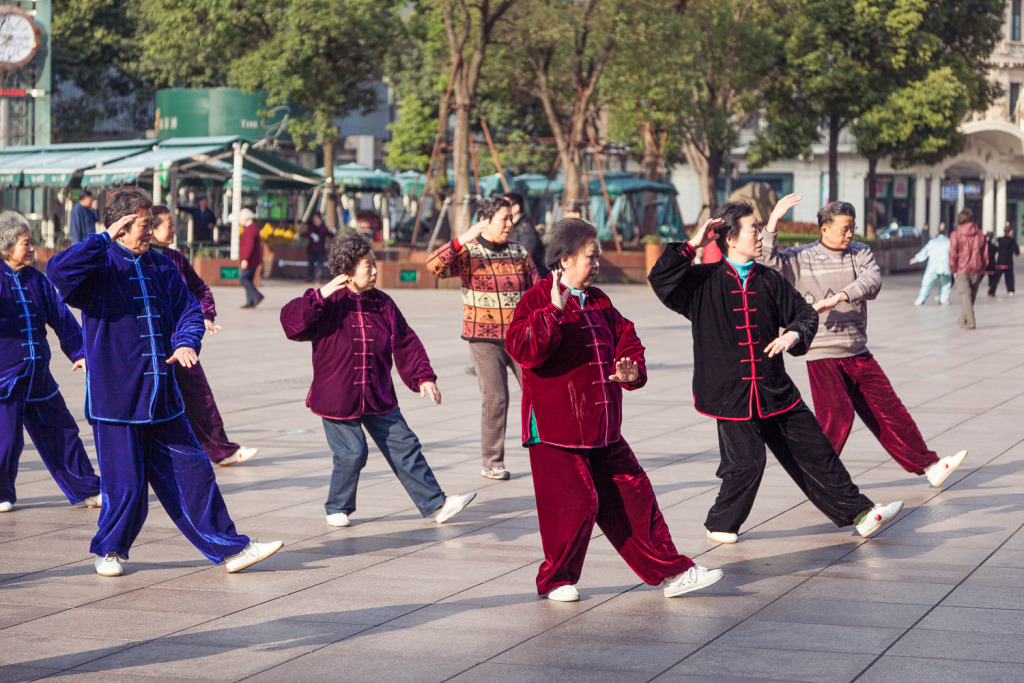 people doing Tai Chi in Shanghai