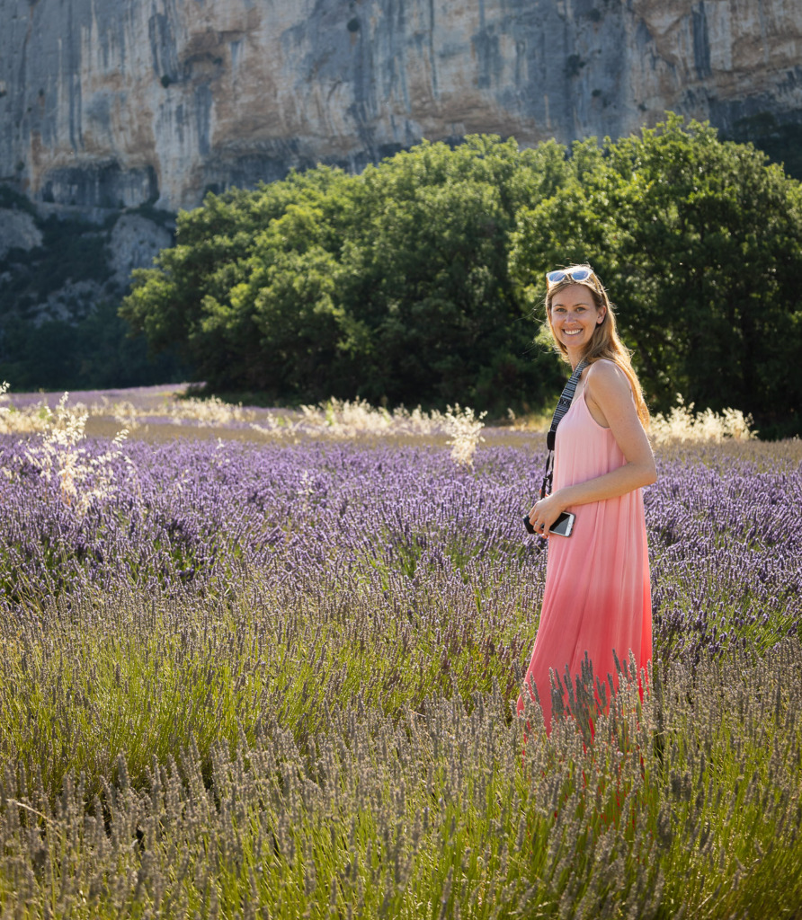 woman standing in a lavender field in France