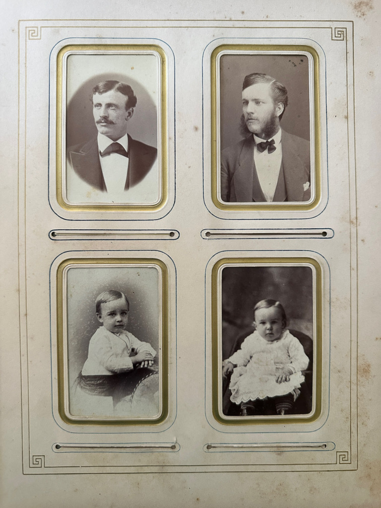 Old Photos in an Album that show the damage that can happen in old albums.