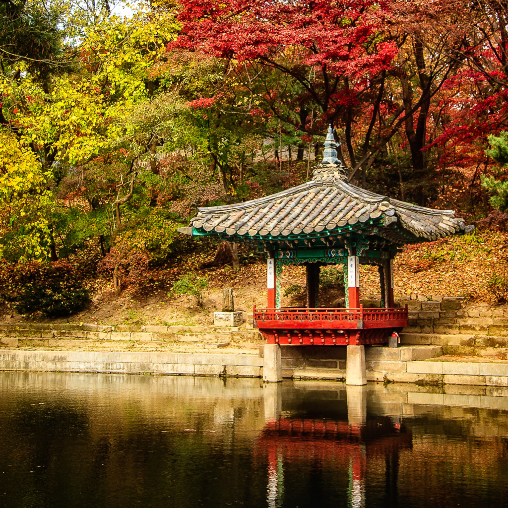 The Aeryeonjeong Pavilion, in the Huwon Secret Garden of the Changdeokgung Palace, in Seoul, South Korea.